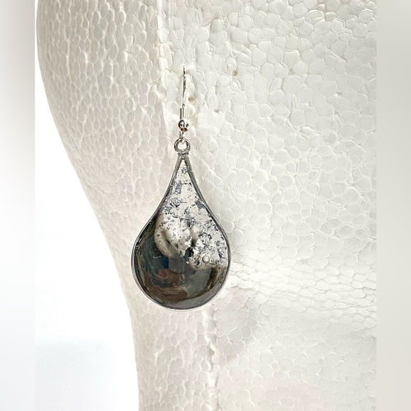 HANDMADE Teardrop Dangle Resin Art Hypoallergenic French Hook Earrings - Picture 5 of 10